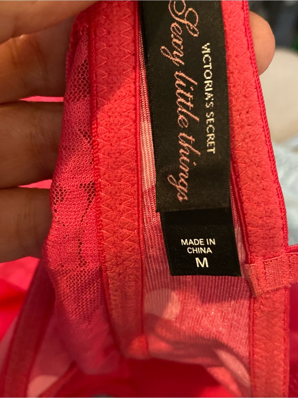 Victoria's Secret Hot Pink Polka Dot Bow Lace Camisole - Picture 2 of 8